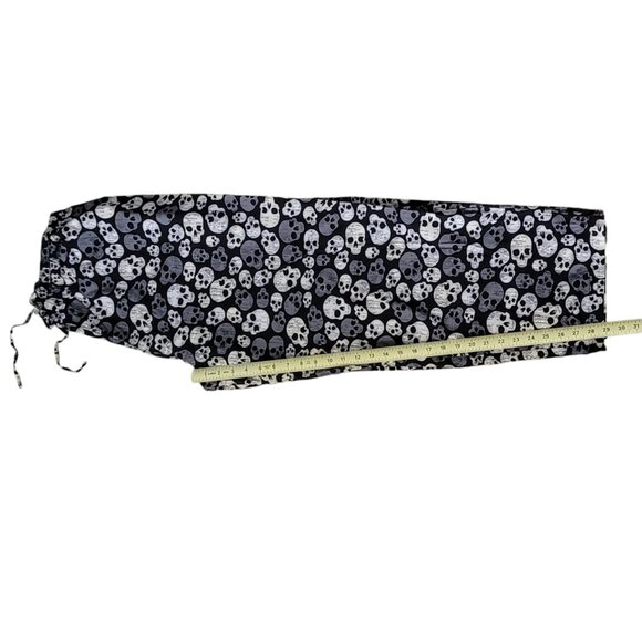 Skull Skeleton Scrub Lounge Pants Drawstring Elastic Waist Halloween New - Picture 6 of 7